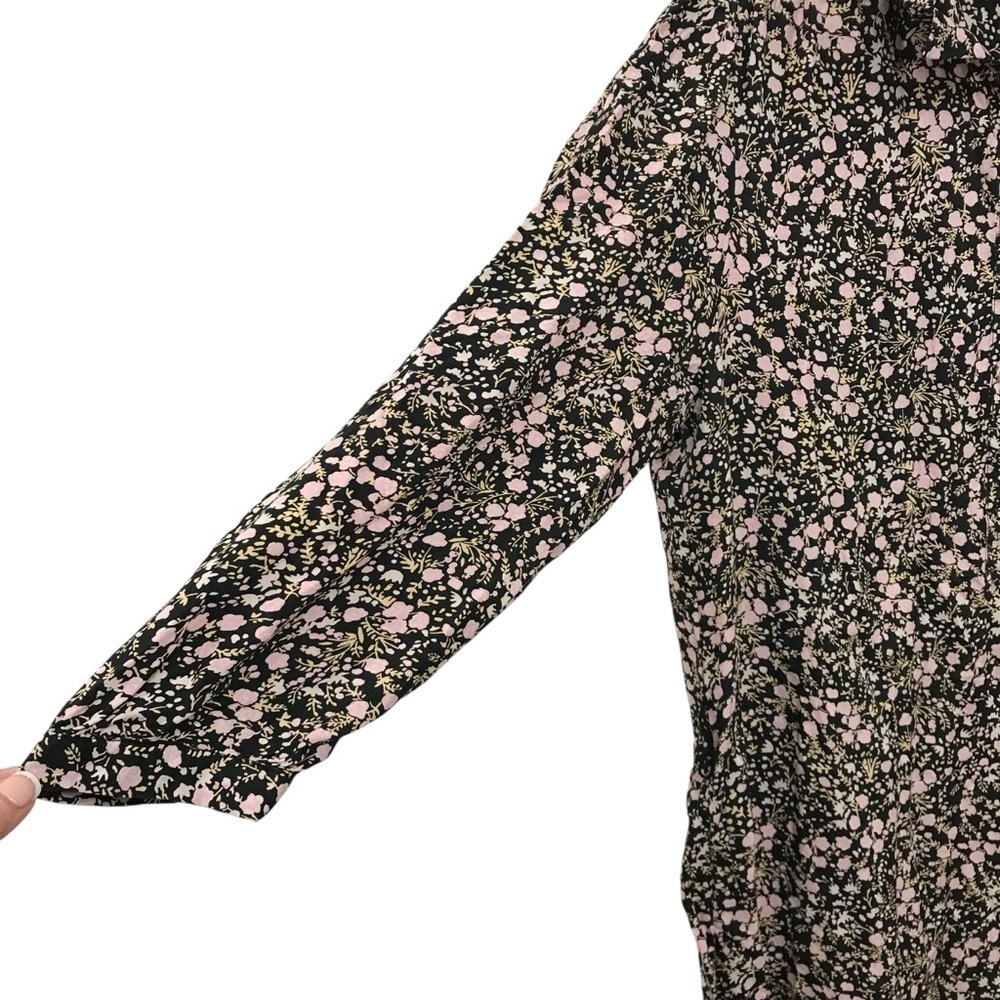 J. Crew Size 12 Women’s Tie Waist Shirt Dress in Fall Garden Floral Long Sleeve - Picture 3 of 8